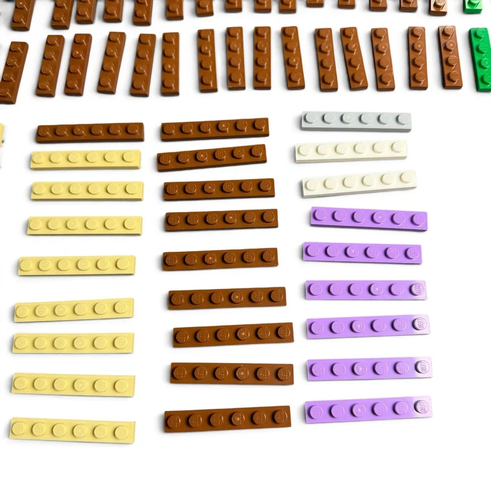 LEGO Bulk Plate Lot Mixed Sizes Colors Tan Brown Purple Green Building Pieces